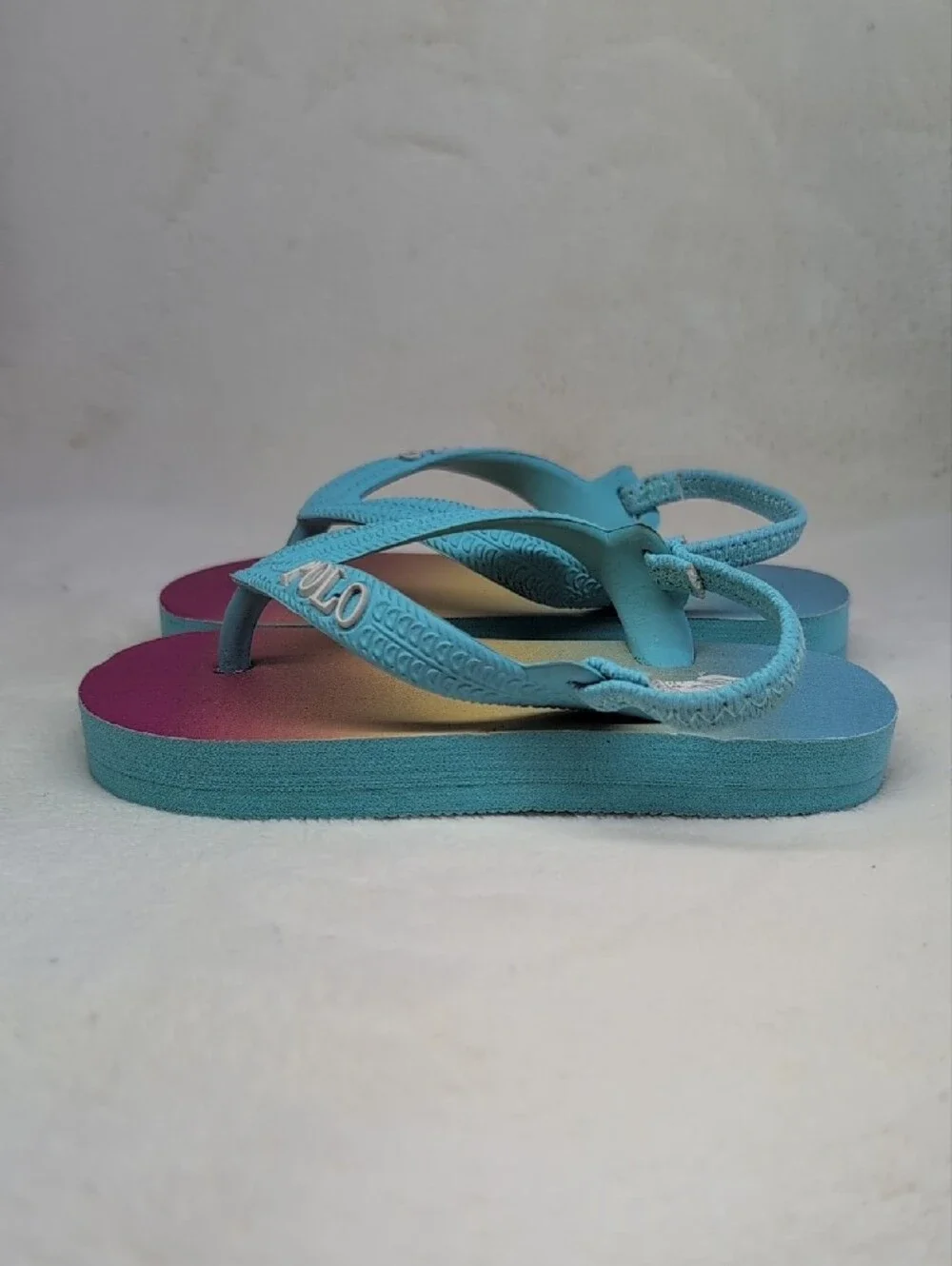Polo by Ralph Lauren Kids Aqua Strap Gradient Pink-Blue Flip-Flops